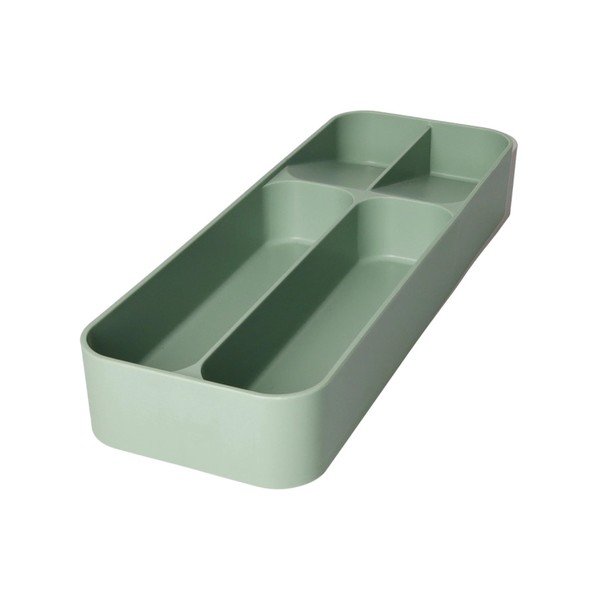 Šalvějově zelený plastový příborník do zásuvky 13,5 x 39 cm – Brandani