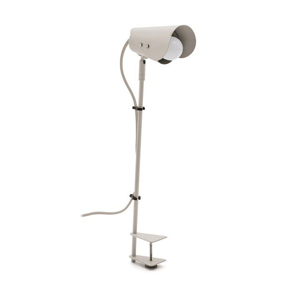 Světle šedá kovová stolní lampa s klipem (výška 51 cm) Jula – Kave Home