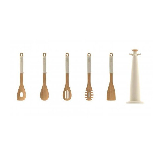 Stojan s nástroji Elevate Wood Carousel, béžový-image-3