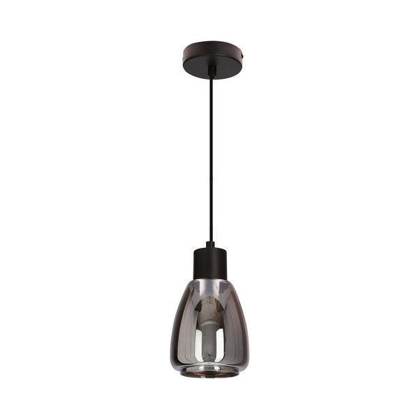 Černé závěsné svítidlo se skleněným stínidlem ø 12 cm Moldo – Candellux Lighting