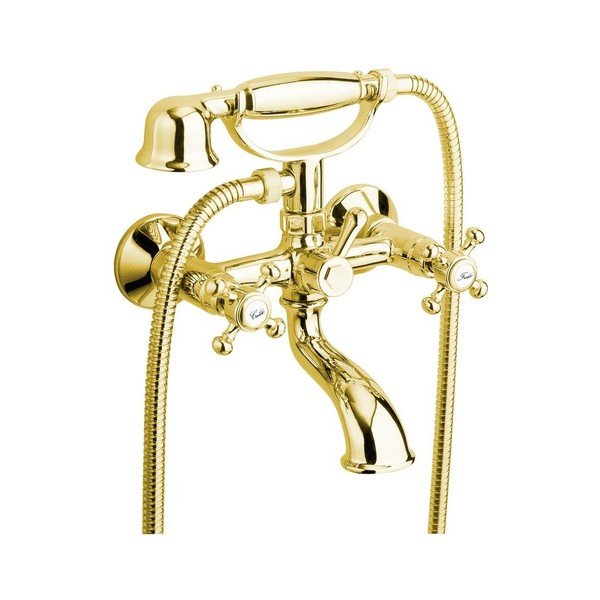 Nástěnná vanová baterie ve zlaté barvě (2 výstupy) Antea – Sapho