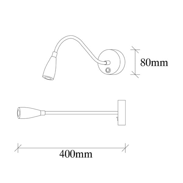 Černé LED nástěnné svítidlo Reading – Opviq lights-image-4
