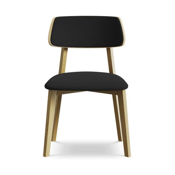 Černá jídelní židle z masivního dřeva Niu – Makamii-image-1