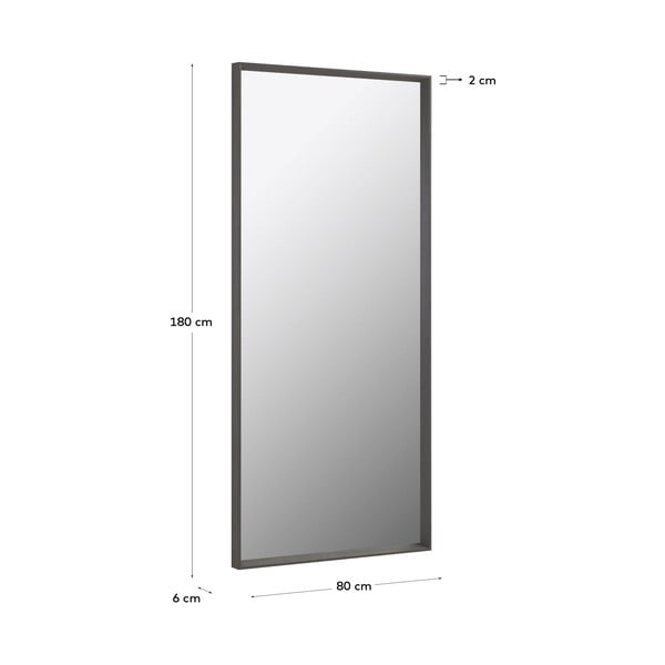 Nástěnné zrcadlo 80x180 cm Nerina Dark – Kave Home-image-3