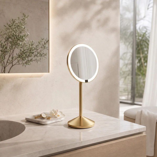 Kosmetické zrcadlo s osvětlením/zvětšovací (zvětšení 5x) ø 12 cm – simplehuman-image-1