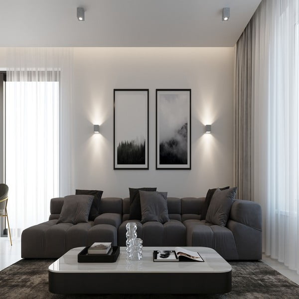 Šedé bodové svítidlo 10x10 cm Geo – Sollux-image-1