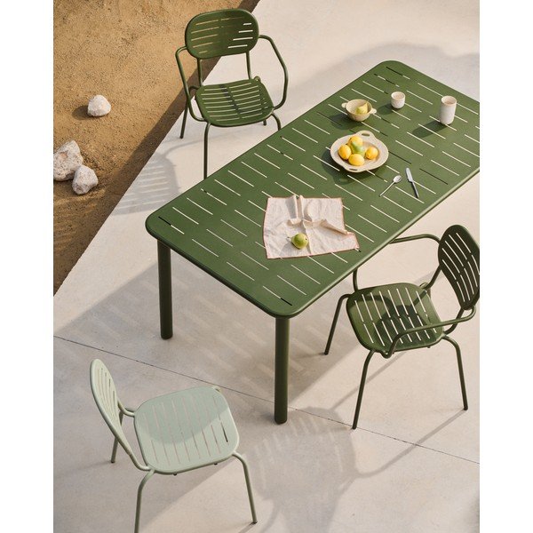 Ocelový zahradní jídelní stůl 90x180 cm Brai – Kave Home-image-1