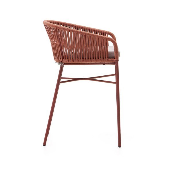 Zahradní barová židle s výpletem v barvě terakota Kave Home Yanet, výška 85 cm-image-4
