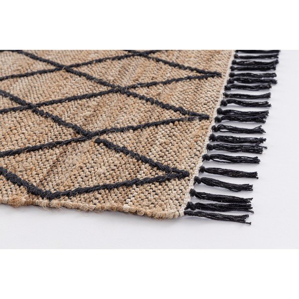 Černý/v přírodní barvě ručně tkaný jutový koberec 60x90 cm Shaila – Yes Everyday-image-2