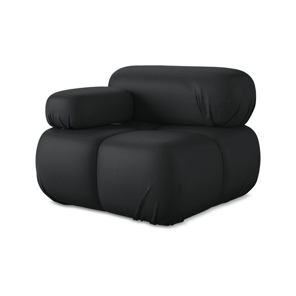 Černý modul pohovky z imitace kůže (levý roh) Lokua – Makamii-image-1