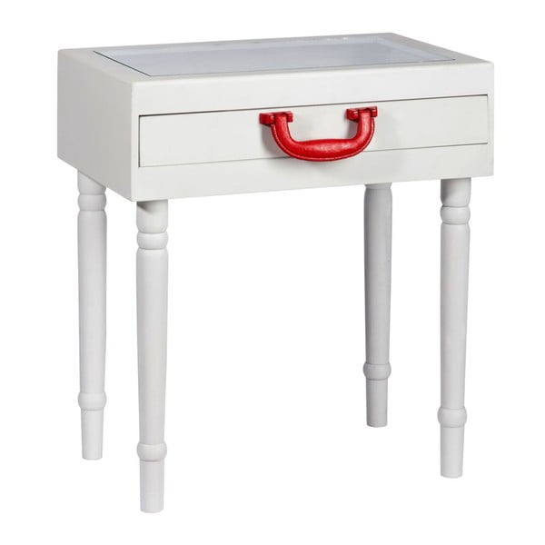 Odkládací stolek Diva White, 45x32x52 cm