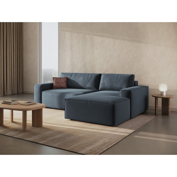 Modrá rozkládací rohová pohovka (pravý roh) Jodie – Micadoni Home-image-1