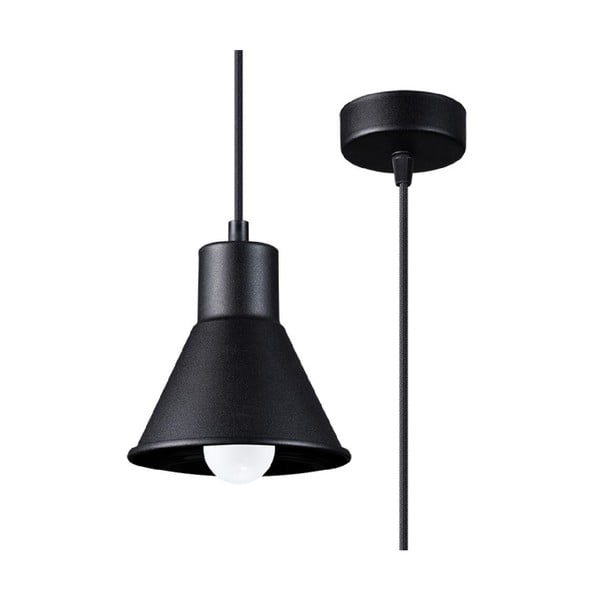 Černé závěsné svítidlo s kovovým stínidlem 14x14 cm Martina - Nice Lamps