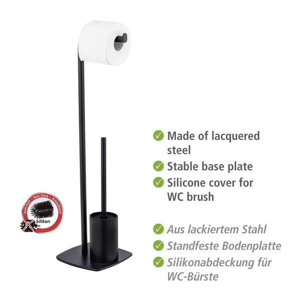 Ocelový stojan na toaletní papír se štětkou Iria – Wenko-image-4