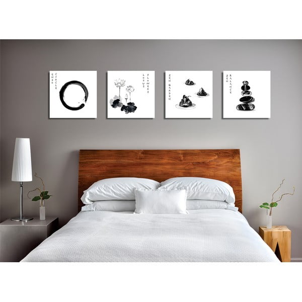 Obrazy v sadě 4 ks 30x30 cm Japanese Zen – Wallity-image-2