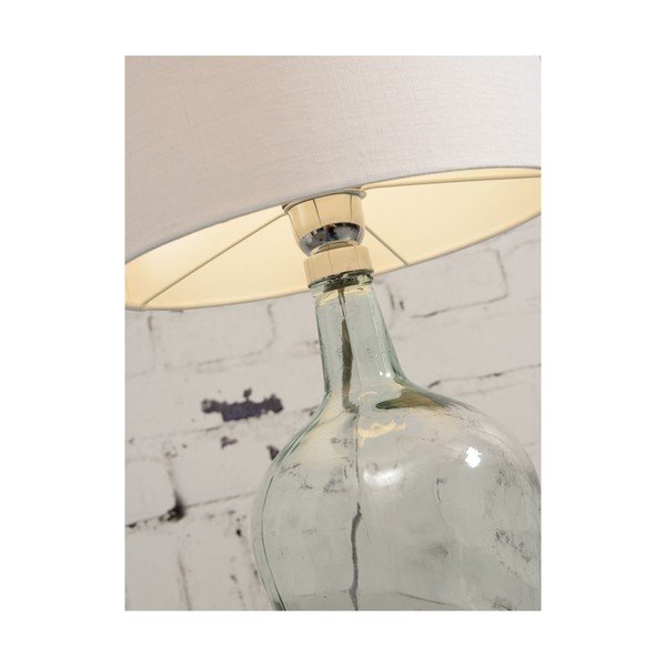 Stolní lampa s bílým stínidlem a konstrukcí z recyklovaného skla Good&Mojo Murano, ⌀ 47 cm-image-1