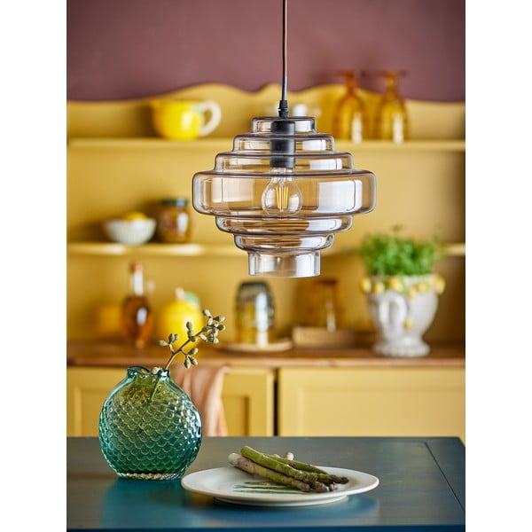 Hnědé závěsné svítidlo se skleněným stínidlem ø 27 cm Ilua – Bloomingville-image-1