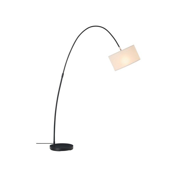 Bílá/černá látková stojací lampa s ohybatelnou konstrukcí (výška 145 cm) Arc – Ellos Home-image-3