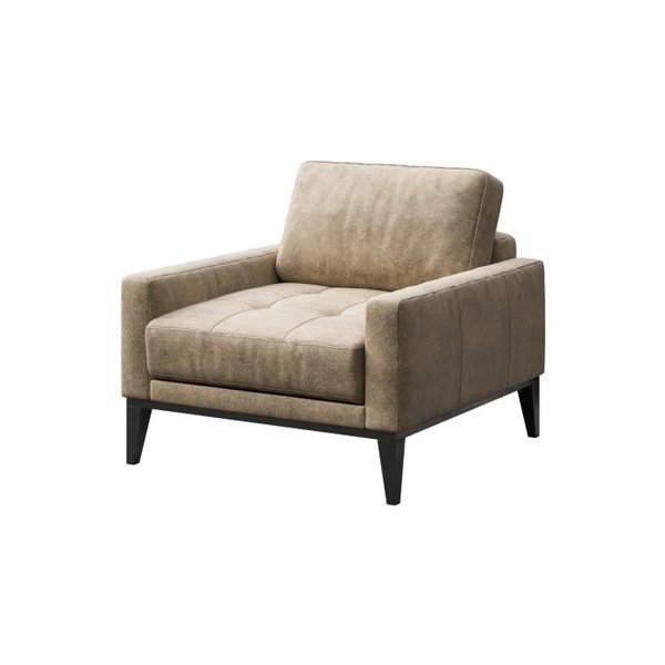 Béžové křeslo z imitace kůže MESONICA Musso Tufted-image-2