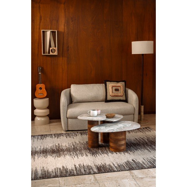 Hnědé/béžové konferenční stolky v sadě 3 ks s mramorovou deskou  41x73 cm Suki – Dutchbone-image-1