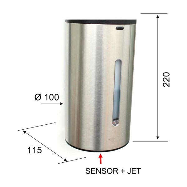 Bezdotykový dávkovač mýdla z nerezové oceli v matně stříbrné barvě 650 ml – Sapho-image-3