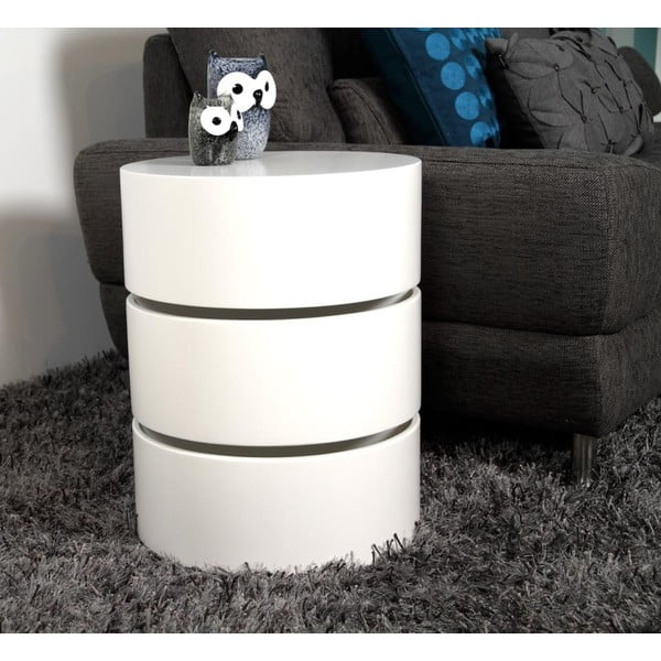 Bílý odkládací stolek Actona Pop, ⌀ 40 cm-image-3