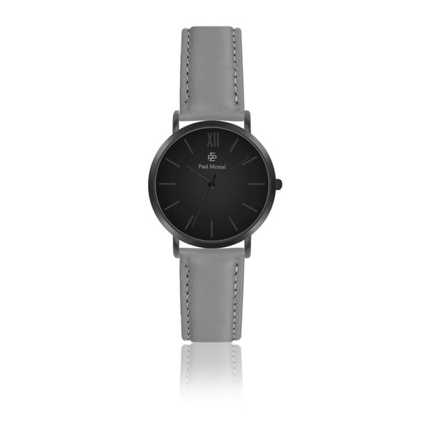 Dámské hodinky s šedým koženým řemínkem Paul McNeal Noche, ⌀ 3,6 cm