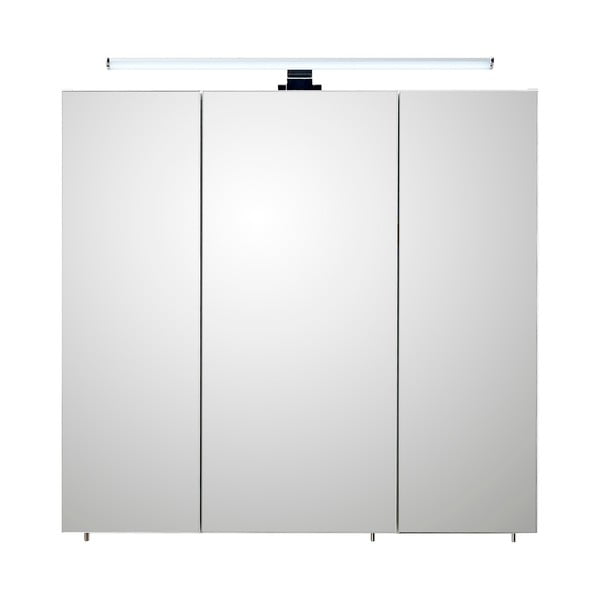 Bílá závěsná koupelnová skříňka se zrcadlem 75x70 cm Set 360 - Pelipal