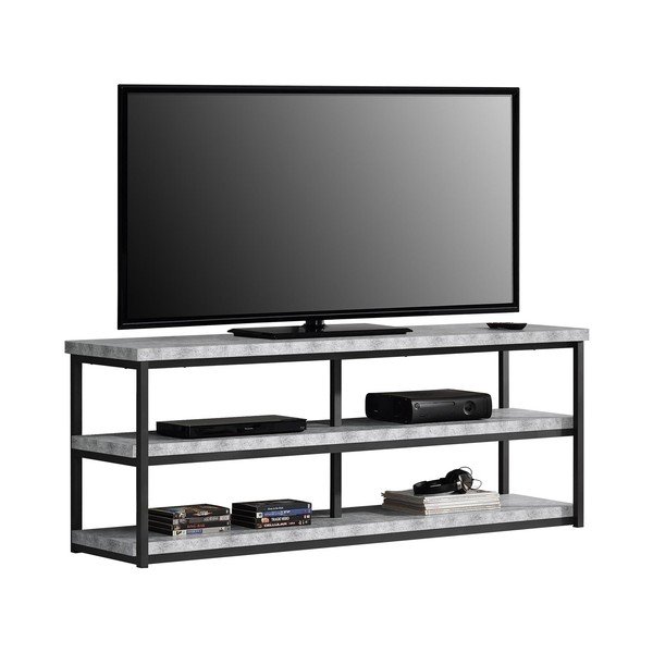 Šedý TV stolek v dekoru betonu 160x64 cm Ashlar - Støraa-image-3