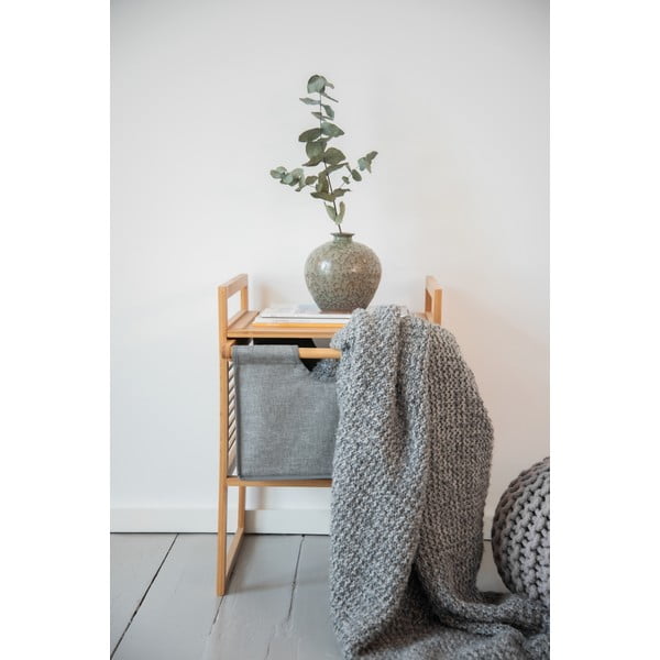 Bambusová nízká koupelnová skříňka v šedo-přírodní barvě 40x56 cm Bahari – Wenko-image-1