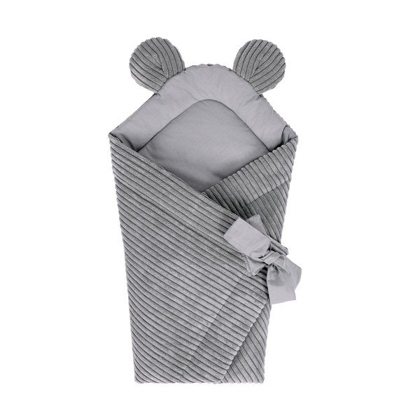 Šedá manšestrová dětská zavinovačka 35x65 cm – Meowbaby