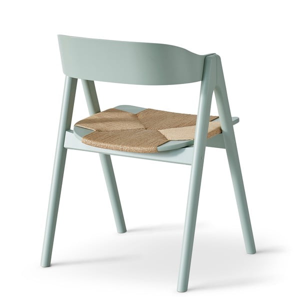 Světle zelená jídelní židle z bukového dřeva s ratanovým sedákem Findahl by Hammel Mette-image-4