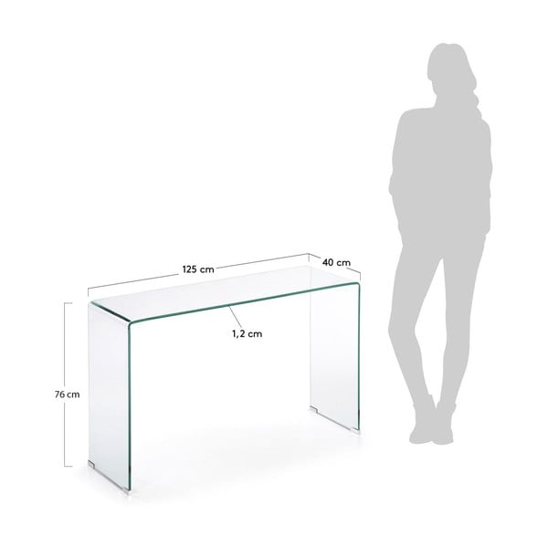 Skleněný konzolový stolek 40x125 cm Burano – Kave Home-image-4