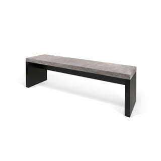 Černo-šedá lavice v betonovém dekoru TemaHome Detroit, 140 x 43 cm
