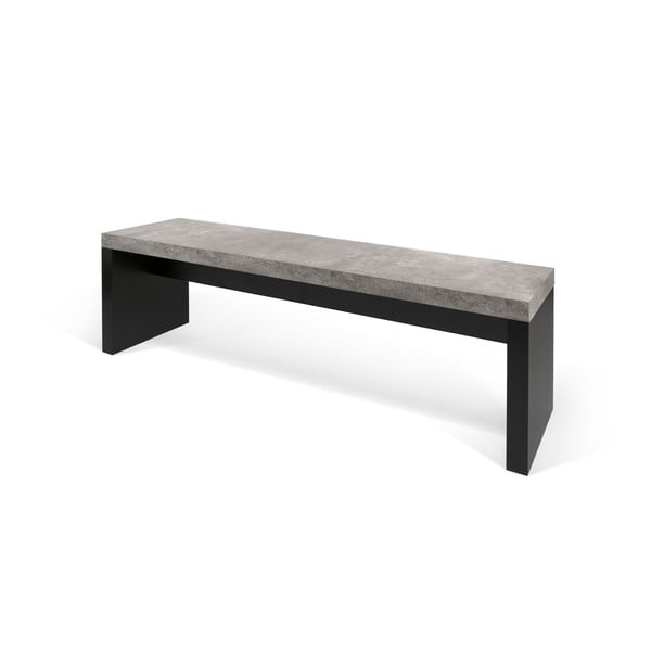 Černo-šedá lavice v betonovém dekoru TemaHome Detroit, 140 x 43 cm-image-1
