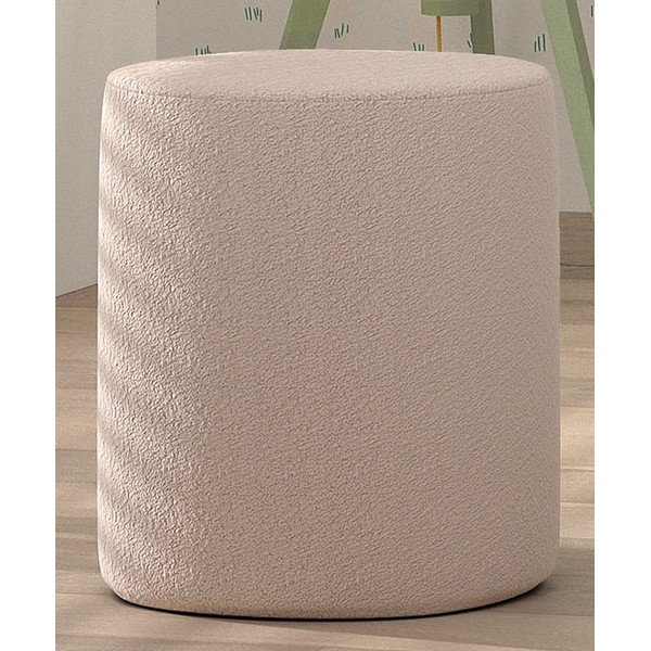 Světle růžový dětský puf z textilie bouclé MOON – Vipack-image-1