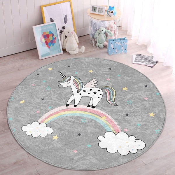 Šedý dětský koberec ø 80 cm Comfort – Mila Home-image-4