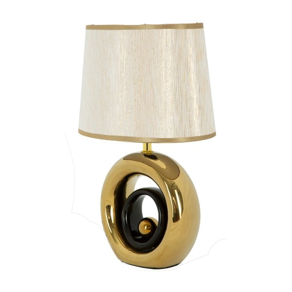 Bílá stolní lampa s konstrukcí ve zlaté barvě Mauro Ferretti Round