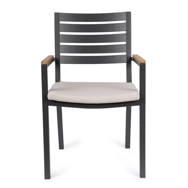 Antracitové kovové zahradní židle v sadě 4 ks Henna   – Bizzotto-image-2