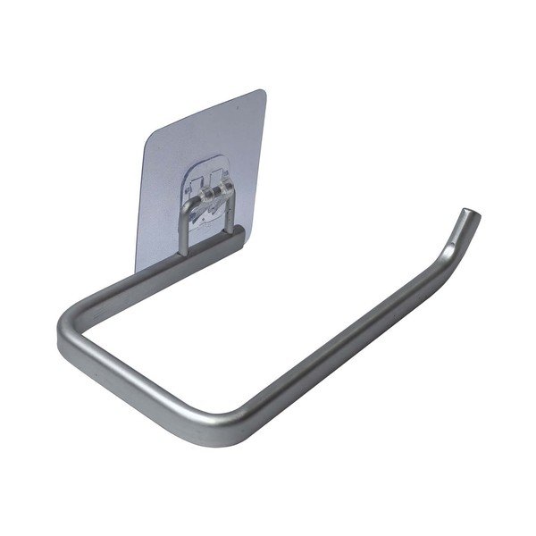 Kovový držák na toaletní papír bez vrtání v leskle stříbrné barvě Filaire Aluminium – douceur d'intérieur-image-1