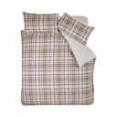 Hnědé povlečení na dvoulůžko s beránkem 200x200 cm Cosy Sherpa Check – Catherine Lansfield