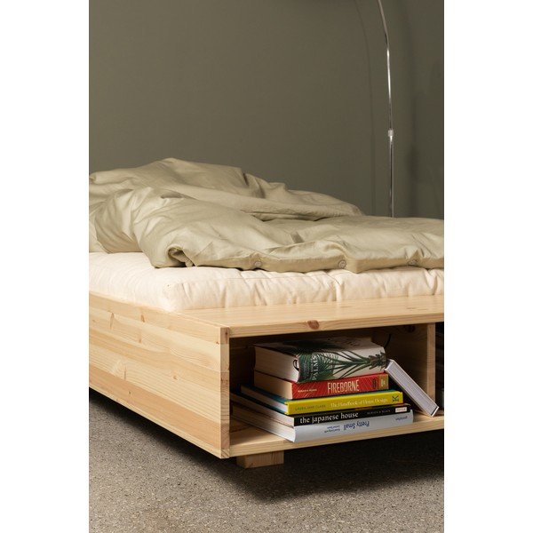 Jednolůžková postel z borovicového dřeva bez čela s roštem 120x200 cm v přírodní barvě Merge – Karup-image-4