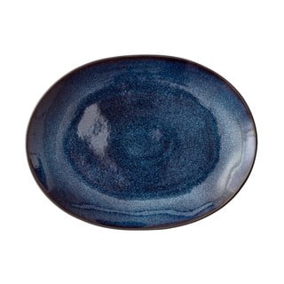 Modrý kameninový servírovací talíř Bitz Mensa, 30 x 22,5 cm