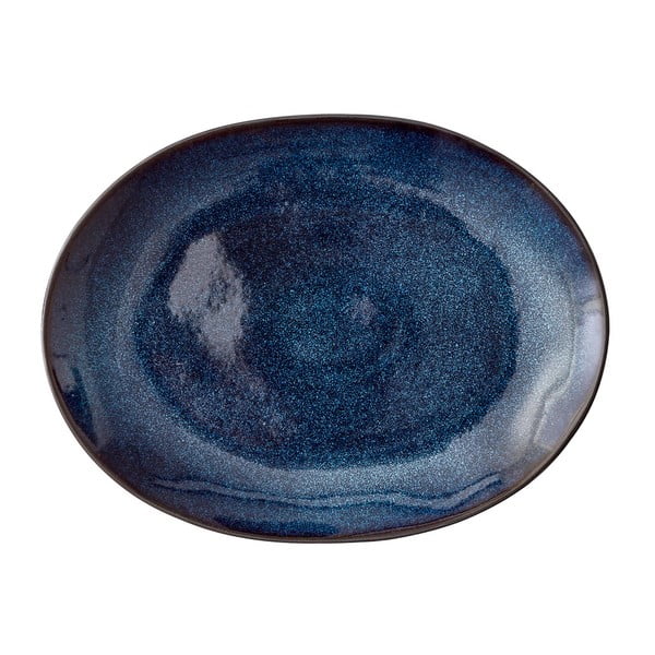Černomodrý servírovací talíř z kameniny 22.5x30 cm Mensa – Bitz