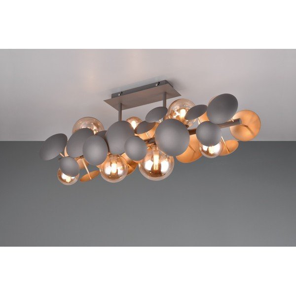 Stropní svítidlo se skleněným stínidlem v šedo-zlaté barvě 76x22 cm Bubble – Trio Select-image-3