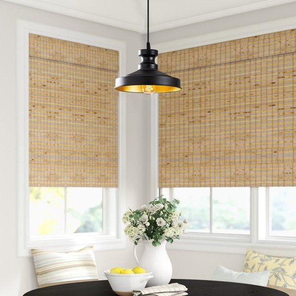 Černé závěsné svítidlo s kovovým stínidlem ø 22 cm Berceste – Opviq lights-image-1