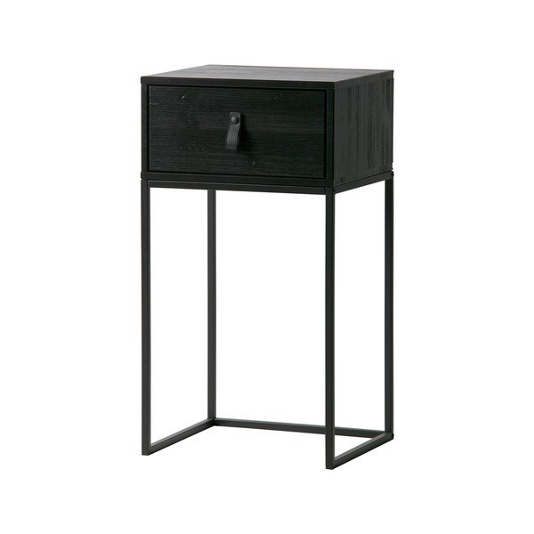 Černý noční stolek se zásuvkou WOOOD Zola-image-3