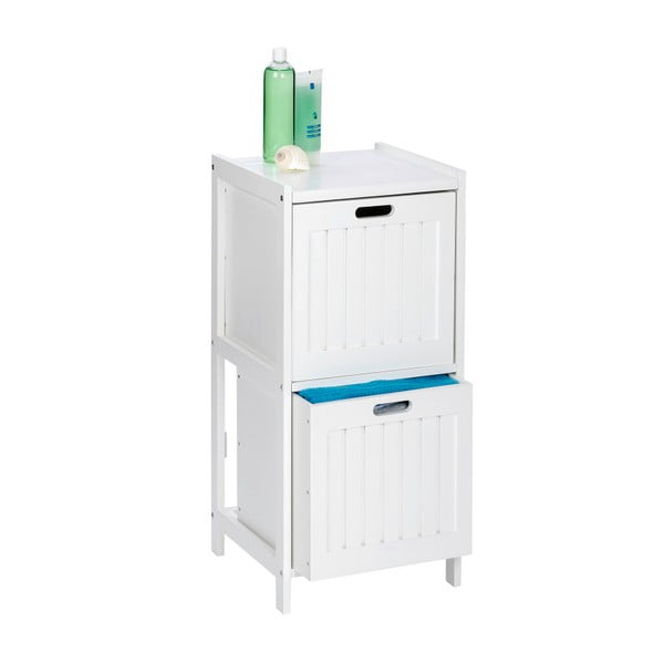 Bílá dřevěná skříňka do koupelny se 2 šuplíky Wenko Oslo-image-1