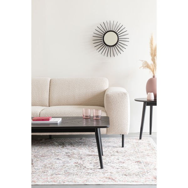 Černý konferenční stolek s deskou v dubovém dekoru 60x120 cm Fabio – White Label-image-1