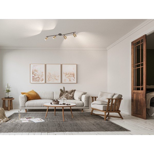 Stropní svítidlo v černé a zlaté barvě s kovovým stínidlem ø 8 cm Vano – Fischer & Honsel-image-1